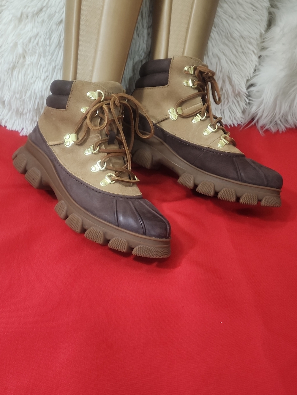 Sperry Women's The SummIt Two-Tone Brown and Tan Lace-Up Chunky Hiking Boots
